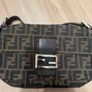 Fendi Brown Zucca Canvas Baguette
